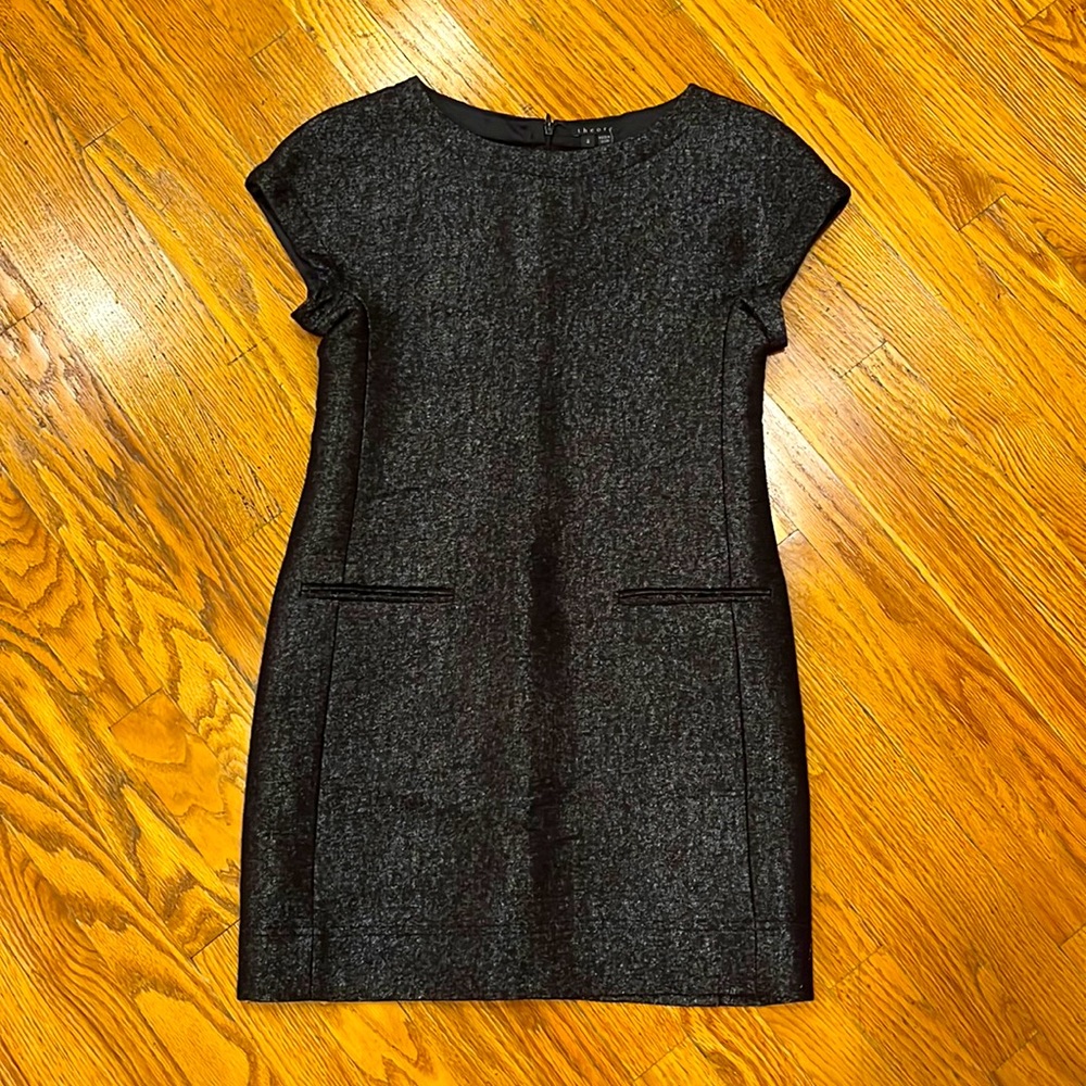 Theory Shimmery Black Dress